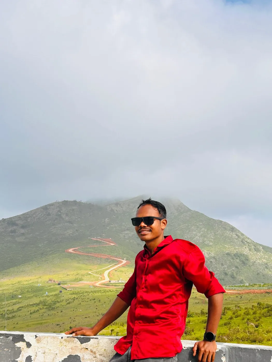 Lush organic coffee plantations on the mountain slopes of Ananthagiri